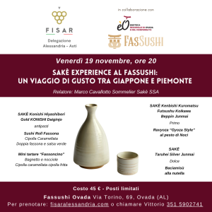 Sakè Experience al Fassushi: un viaggio di gusto tra Giappone e Piemonte