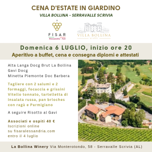 Cena estiva in giardino a Villa Bollina con consegna dei diplomi