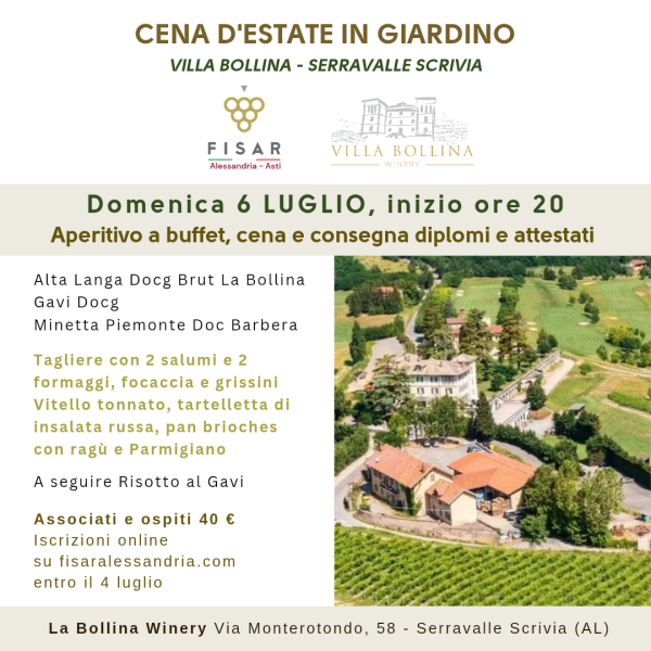 Cena estiva in giardino a Villa Bollina con consegna dei diplomi