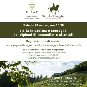 Visita in cantina e consegna dei diplomi di sommelier e attestati